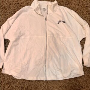 Pink Victoria Secret Full Zip Sweatshirt White Women’s Sz XXL